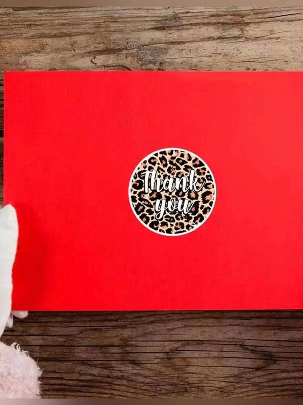 Thank You Leopard Print Sticker Roll
